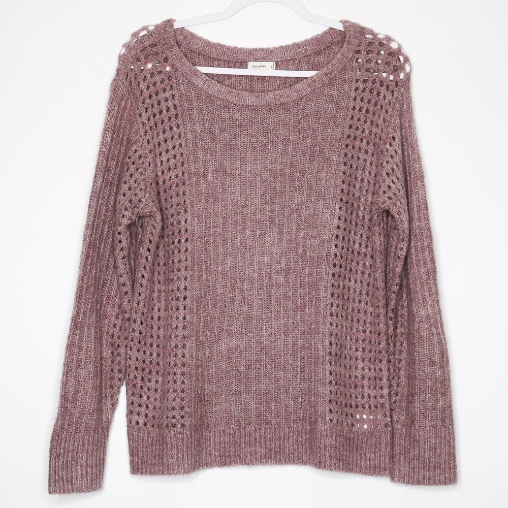 Gentle Fawn Purple Knit Sweater Size XS Pullover Lightweight Lilac Long‎ Sleeve